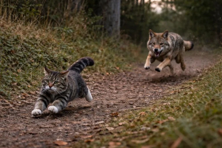 Whisker Foundation - Coyote chasing cat