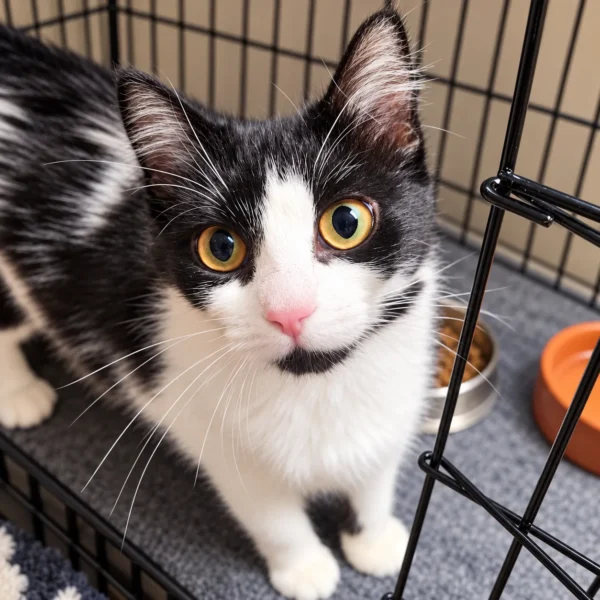 Whisker Foundation Buttons Female Tuxedo Kitten